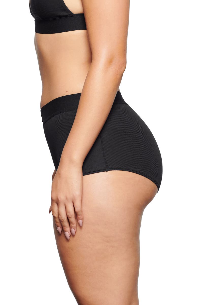 SKIMS Stretch Cotton Rib Boyshorts, Alternate, color,