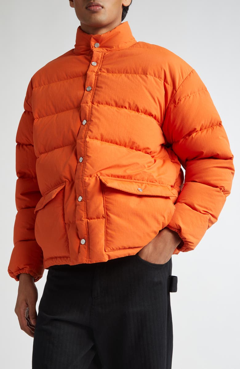 Bode Burlington Down Puffer Jacket, Alternate, color, Orange