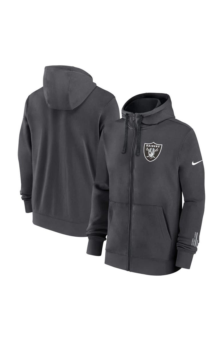 Nike Men's Nike Anthracite Las Vegas Raiders Primetime Club Full-Zip Hoodie, Main, color,