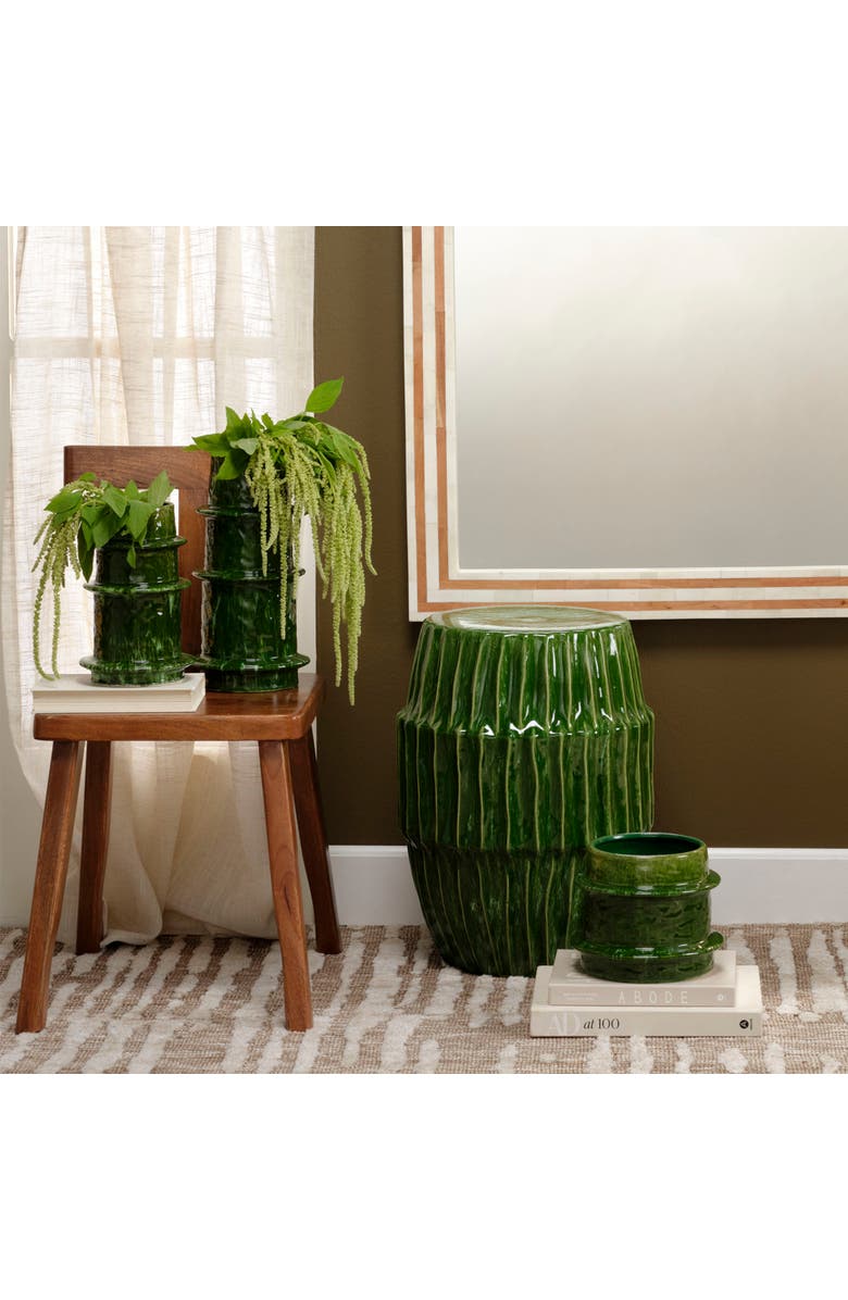 JAMIE YOUNG Saturn Ceramic Decorative Vase, Small, Alternate, color, Green