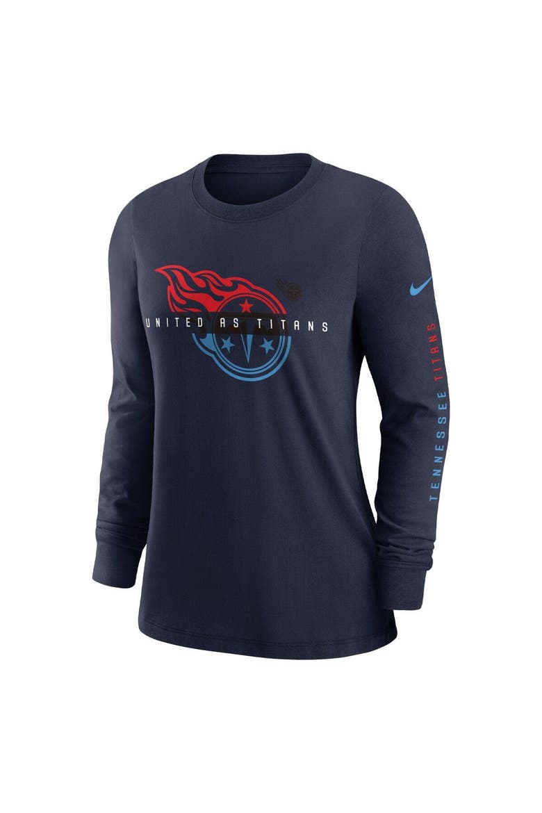 Women's Nike Navy Tennessee Titans Prime Split Long Sleeve T-Shirt, Alternate, color, Navy