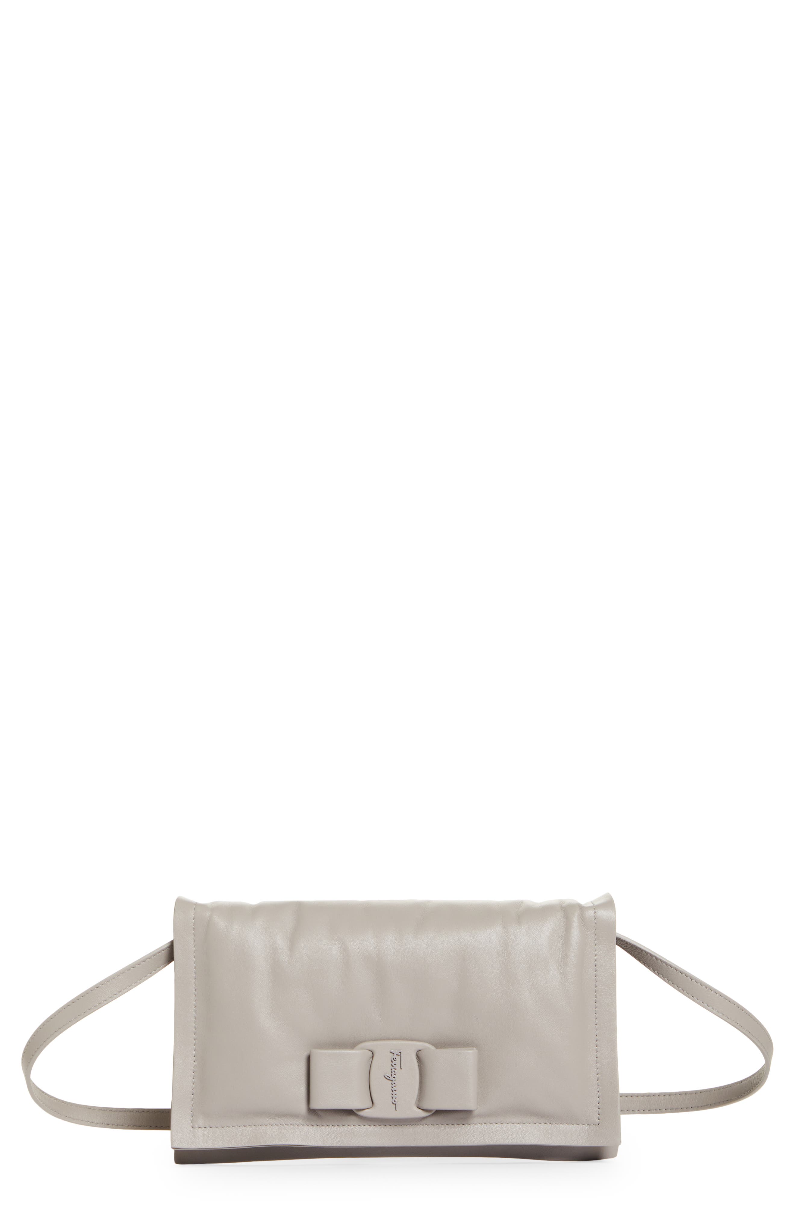 FERRAGAMO Salvatore Ferragamo Viva Bow Puffy Leather Convertible Shoulder Bag, Main, color, 