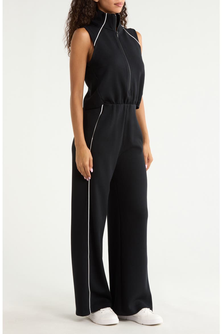 AirPiqué Jumpsuit, Alternate, color, VERY BLACK