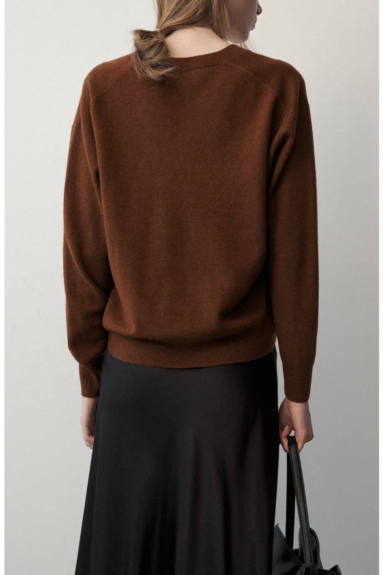 Wool V-Neck Sweater, Alternate, color, CARAMEL