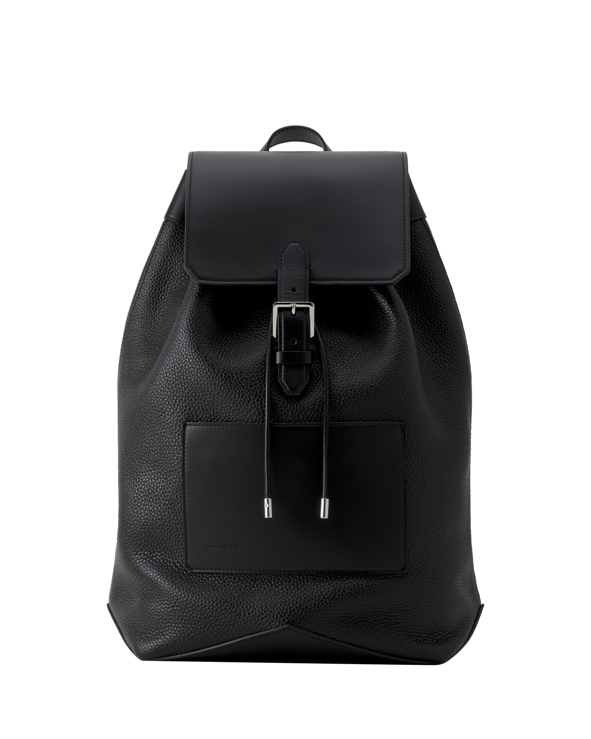 Lanvin Zaino Leather Backpack, Main, color, Black