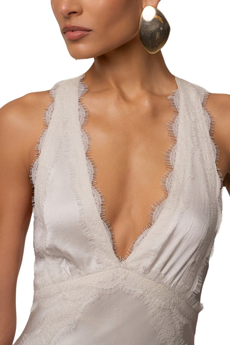 Satin Evenings Maxi Dress, Alternate, color, Ivory