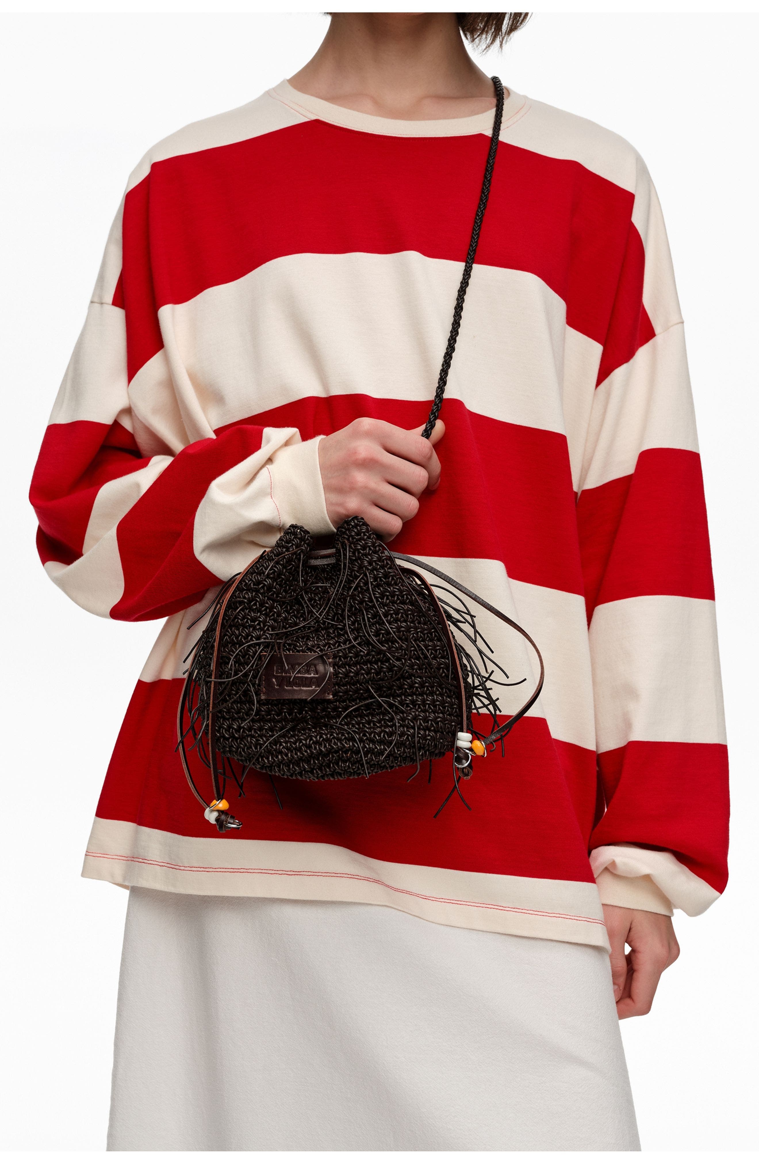 Bimba y Lola Plaited Mini Bag, Alternate, color, Dark Chocolate
