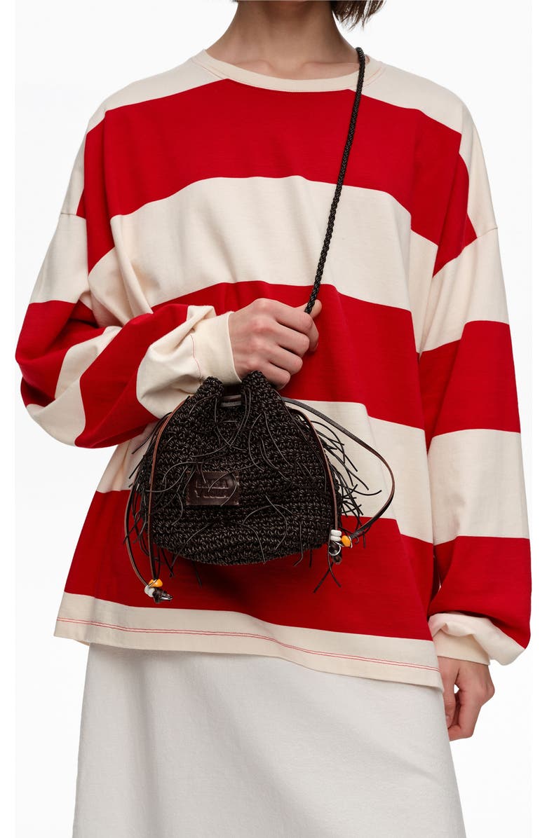 Bimba y Lola Plaited Mini Bag, Alternate, color, Dark Chocolate