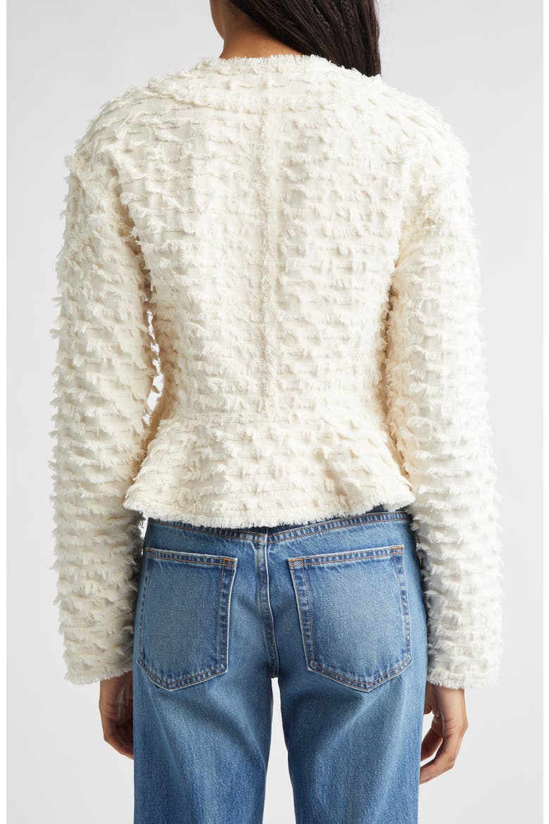 Rosalind Cotton Peplum Jacket, Alternate, color, IVORY