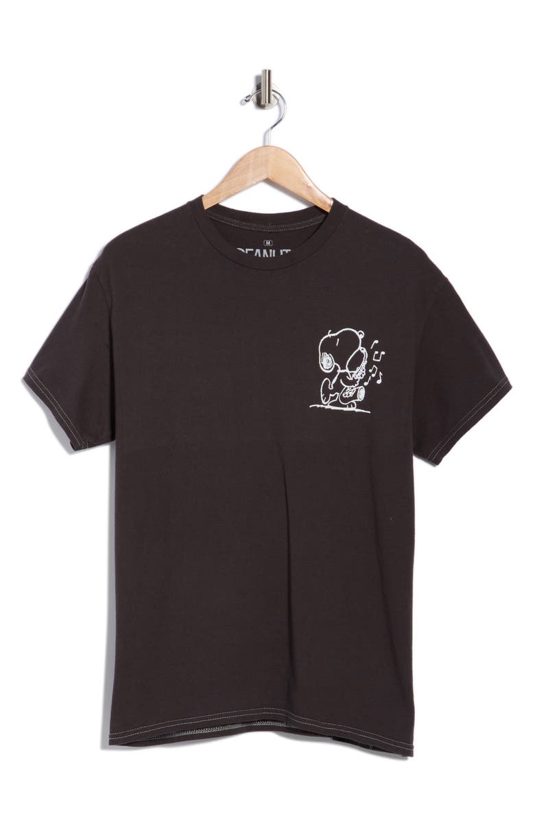 Ripple Junction Peanuts<sup>®</sup> Avant Garde Graphic T-Shirt, Alternate, color, Pigment Dye Black