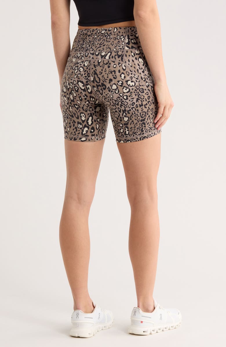 Sweaty Betty Power 6" Bike Shorts, Alternate, color, Brown Luxe Leopard Print