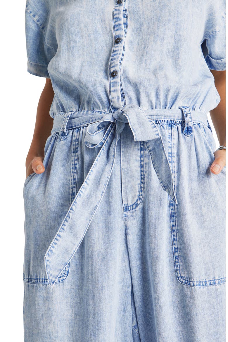 Ray Chambray Jumpsuit, Alternate, color, BLEACHED INDIGO