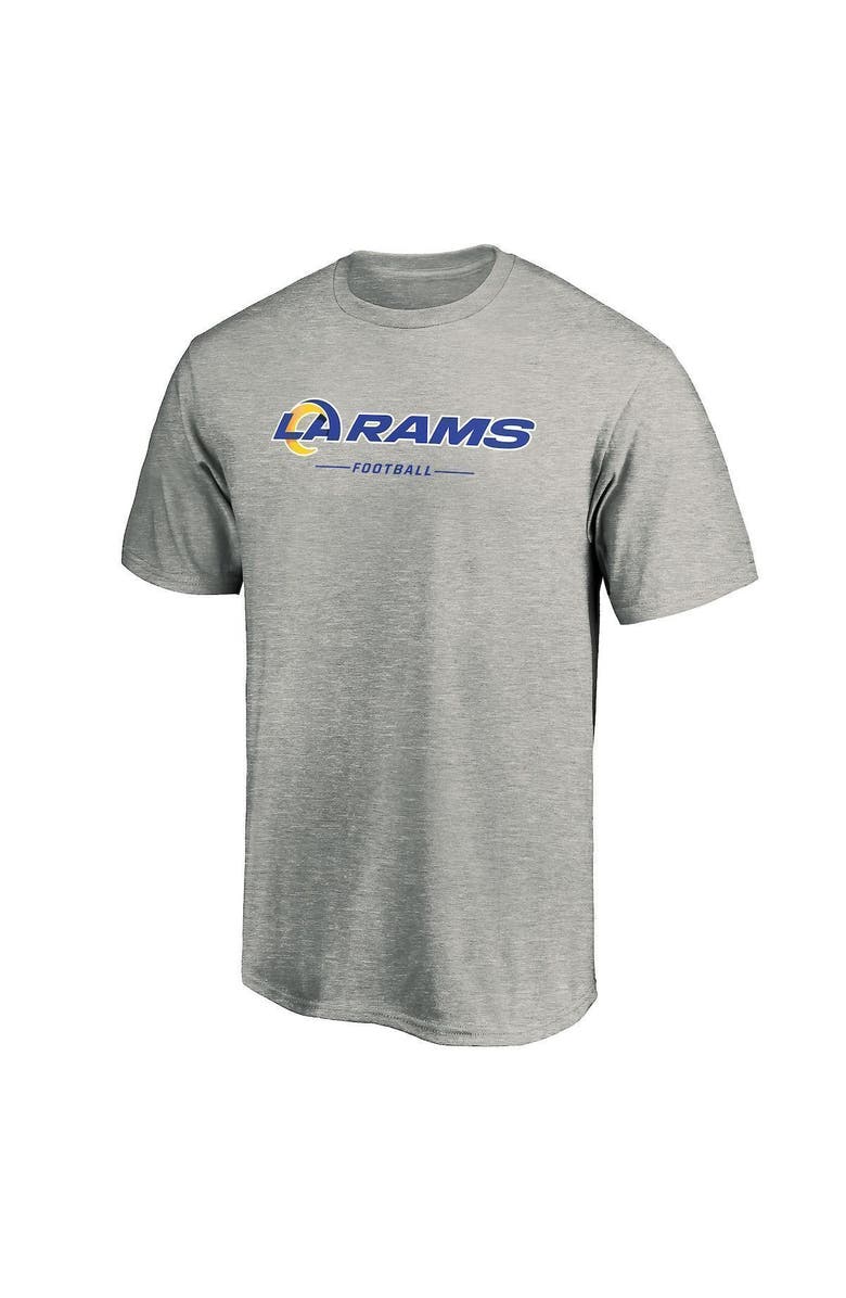 FANATICS Men's Fanatics Branded Heathered Gray Los Angeles Rams Team Lockup Logo T-Shirt, Alternate, color,