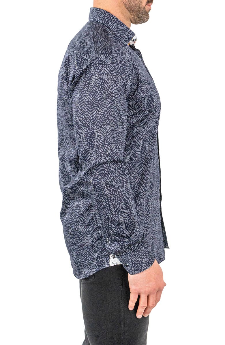 Maceoo Fibonacci Pirate Net Contemporary Fit Button-Up Shirt, Alternate, color,