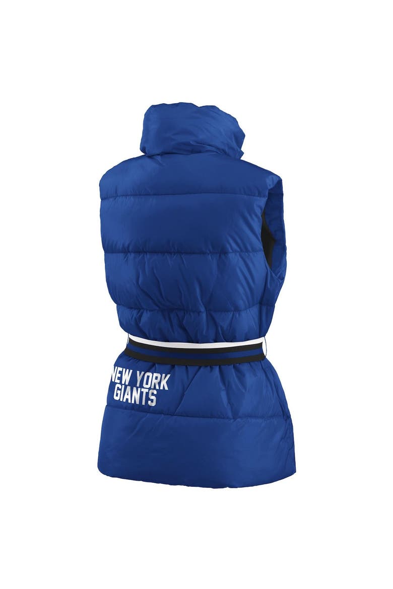 Women's WEAR by Erin Andrews Royal New York Giants Full-Zip Puffer Vest with Belt, Alternate, color, Royal