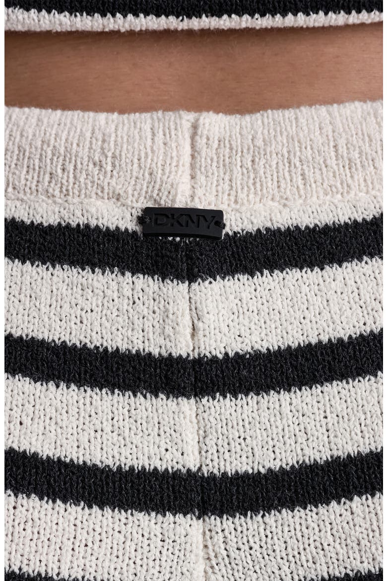 Pull On Drawstring Knit Pants, Alternate, color, EGGNOG/ BLK