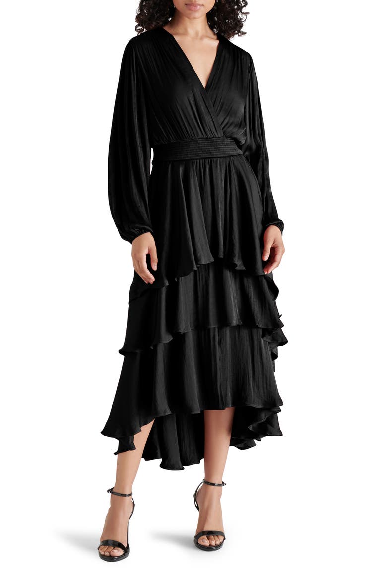 steve madden tiered midi dress Steve Madden Amira Tiered Cotton Midi Dress In Dahlia Purple