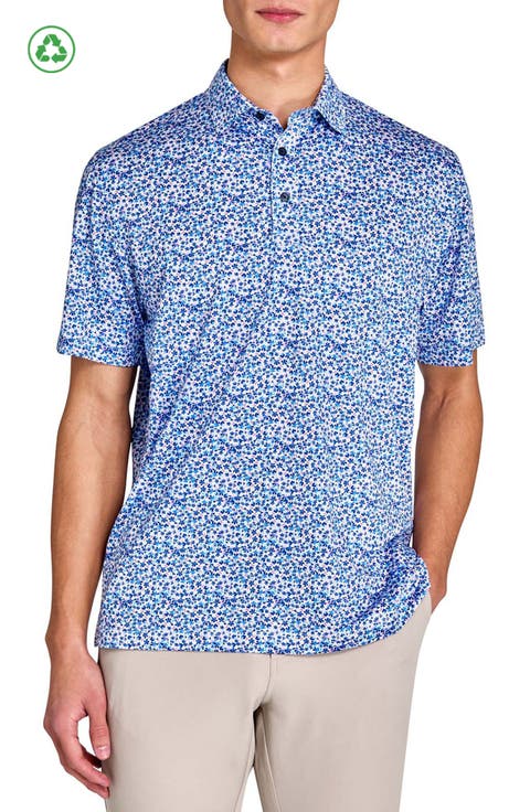 Regular Fit Clustered Floral Recycled Performance Golf Polo