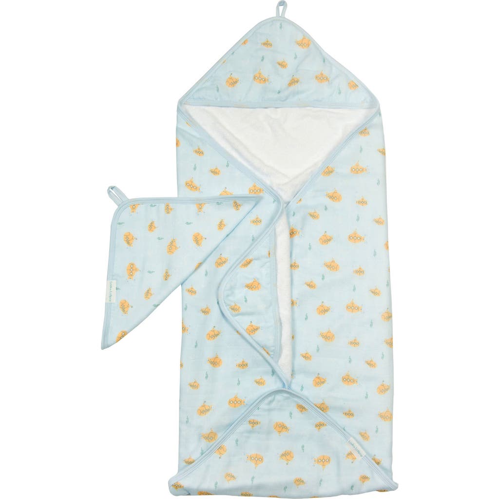 LOULOU LOLLIPOP LOULOU LOLLIPOP PRINT MUSLIN HOODED TOWEL & WASHCLOTH SET