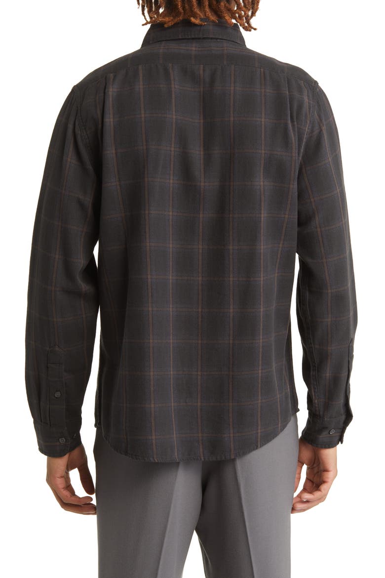 Jackson Plaid Cotton Button-Up Shirt, Alternate, color, CHARCOAL PLAID