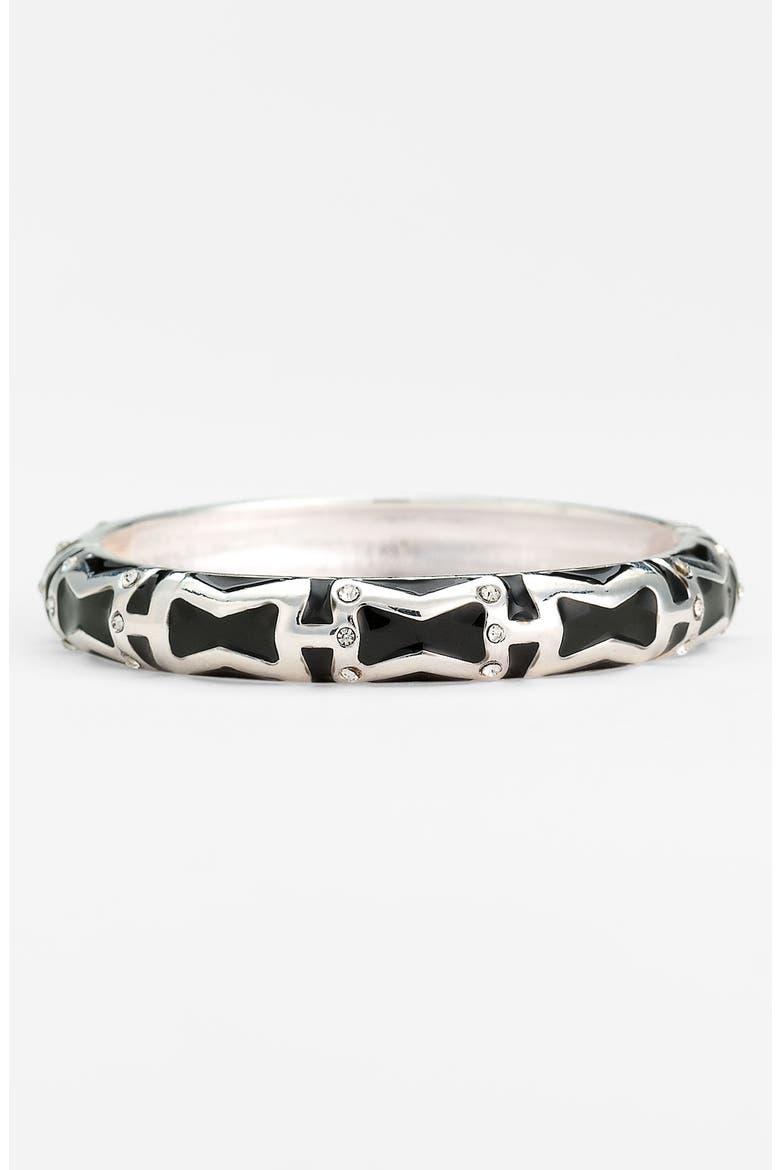 'Brights' Small Enamel Bangle, Main, color, BLACK/ SILVER