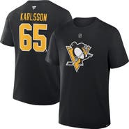 FANATICS Men's Fanatics Erik Karlsson Black Pittsburgh Penguins Authentic Stack Name & Number T-Shirt