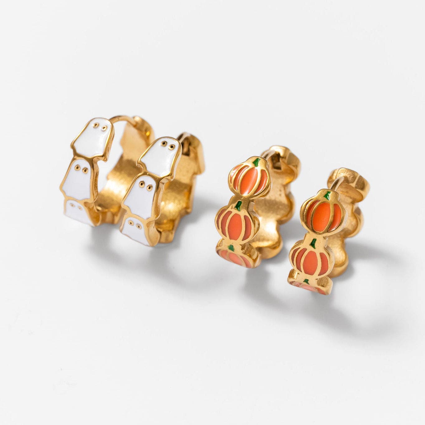 Pip Pop Ghost & Pumpkin Hoop Earring Set | Nordstrom