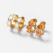 Pip Pop Ghost & Pumpkin Hoop Earring Set