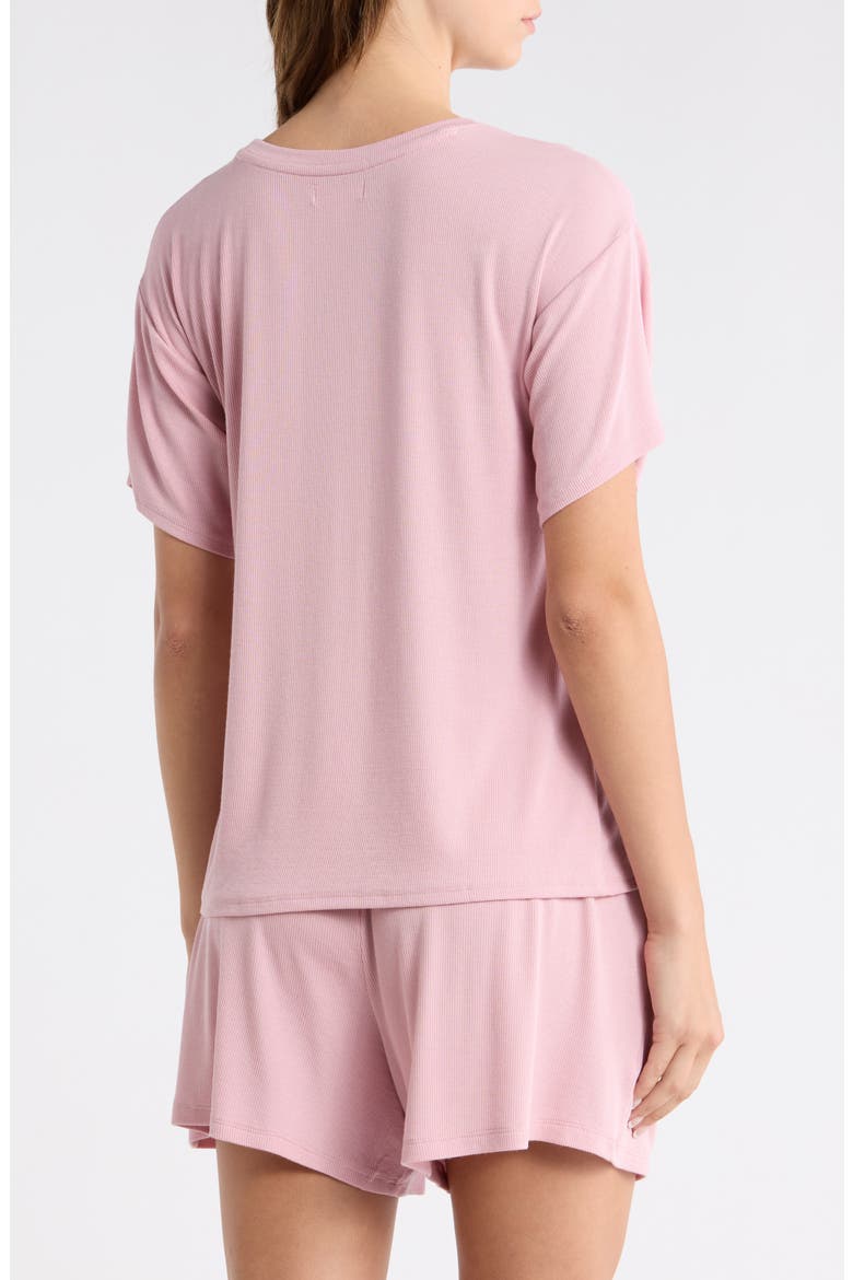 Moonlight Eco Easy Rib Short Pajamas, Alternate, color, PINK ZEPHYR