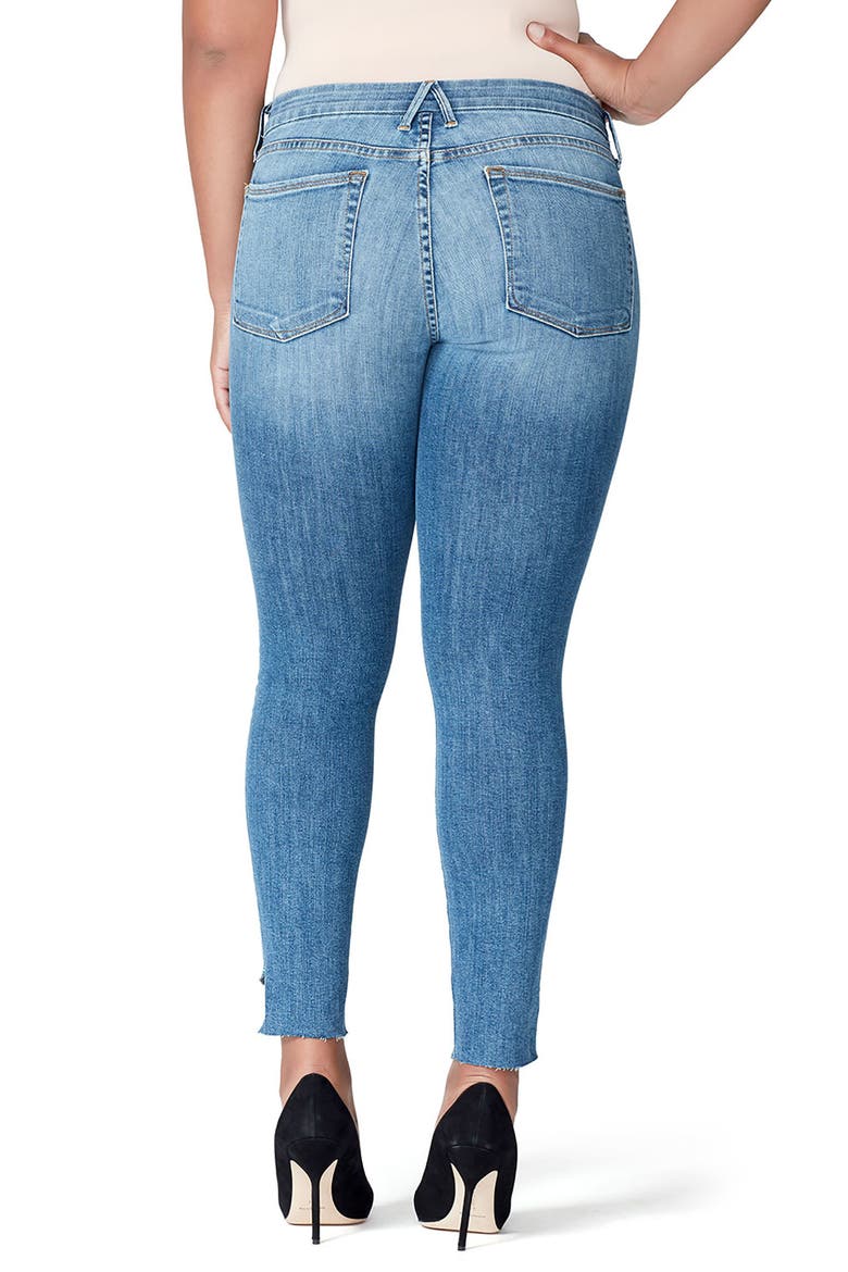 Good Mama The Honeymoon Low Rise Cascade Hem Maternity Skinny Jeans, Alternate, color, BLUE