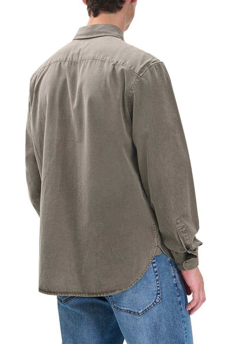 Finch Cotton & Lyocell Button-Up Overshirt, Alternate, color, BROWN