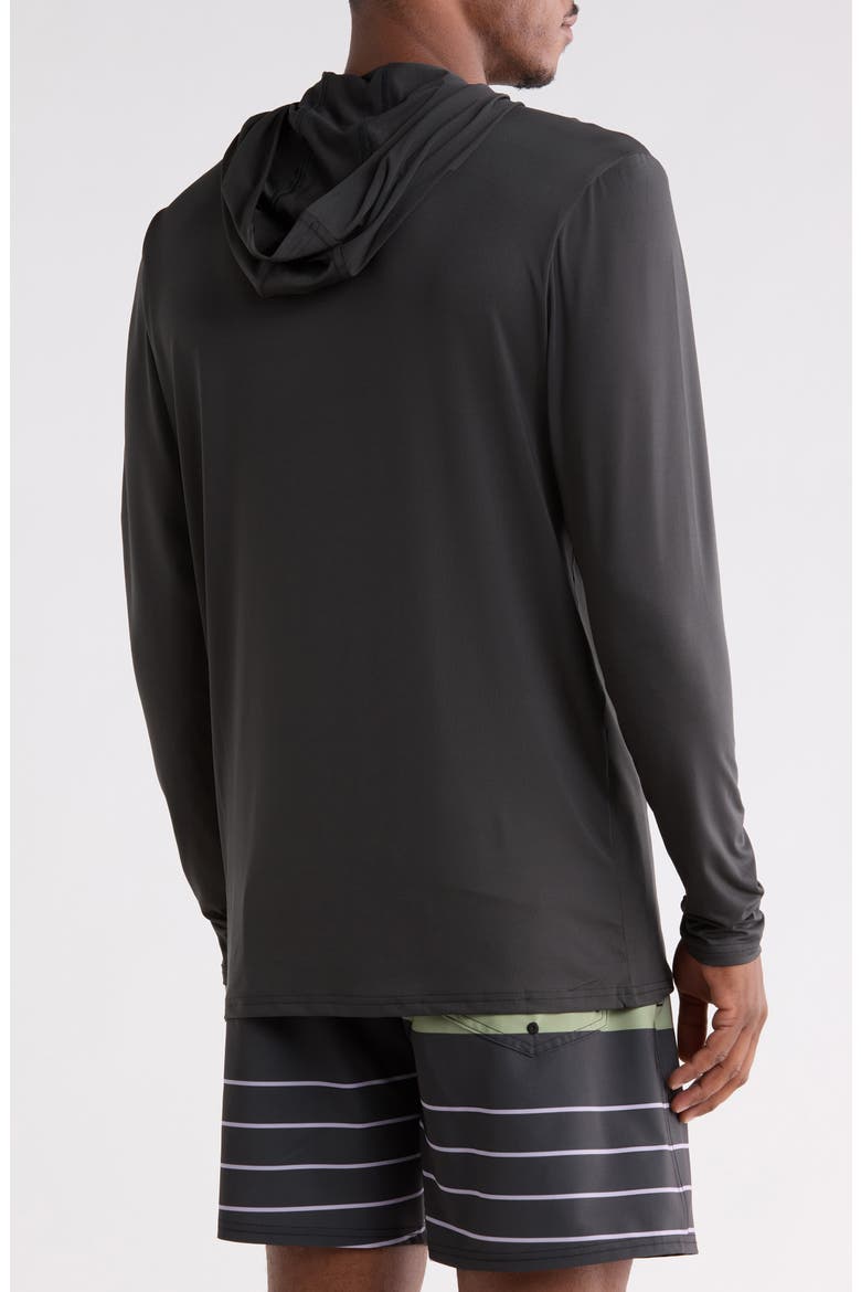 Crawdad Hooded Long Sleeve Rashguard, Alternate, color, STEALTH