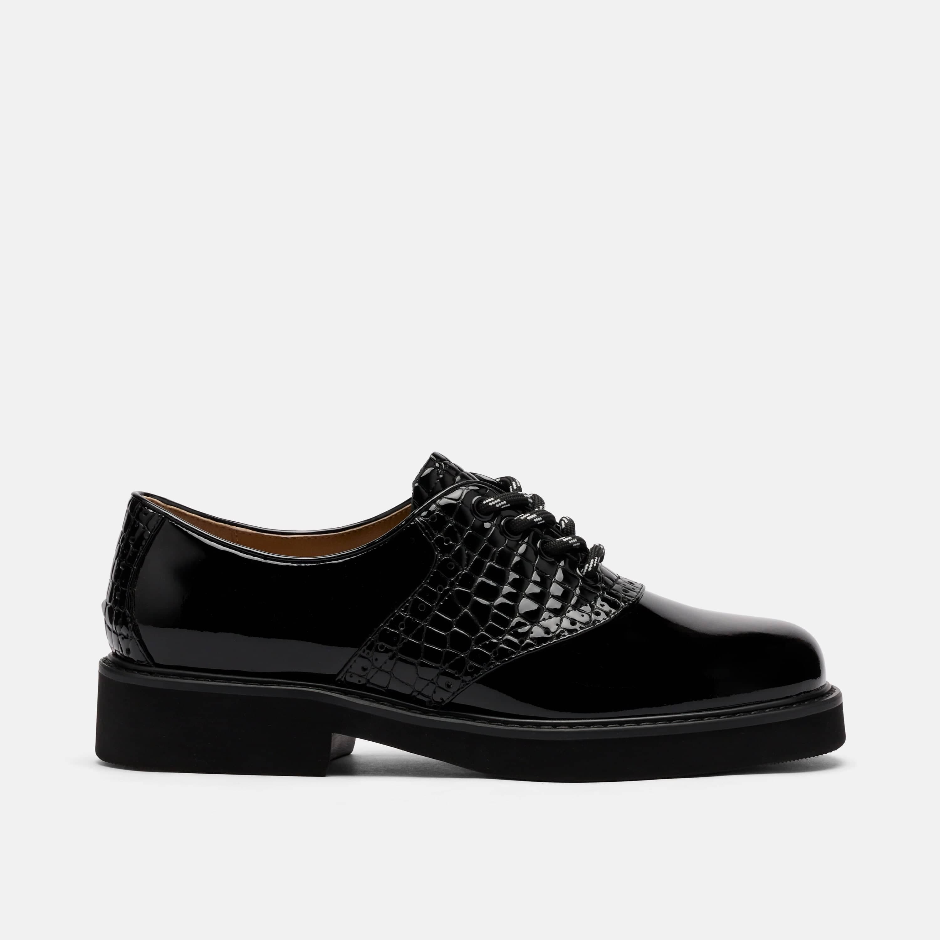 MARC NOLAN Demi Calf Leather Lug Oxfords, Main, color, Black