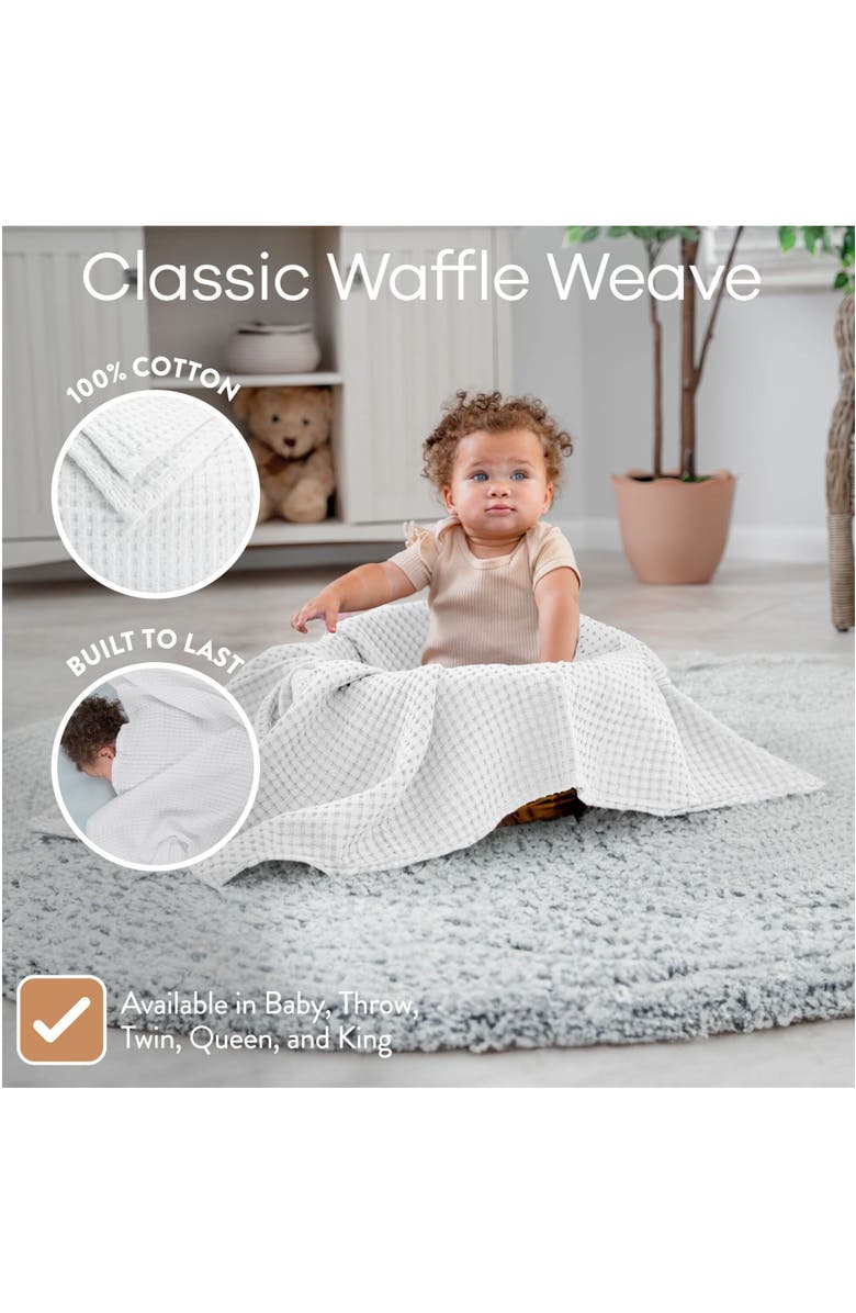 Comfy Cubs Baby Waffle Blankets, Alternate, color, White