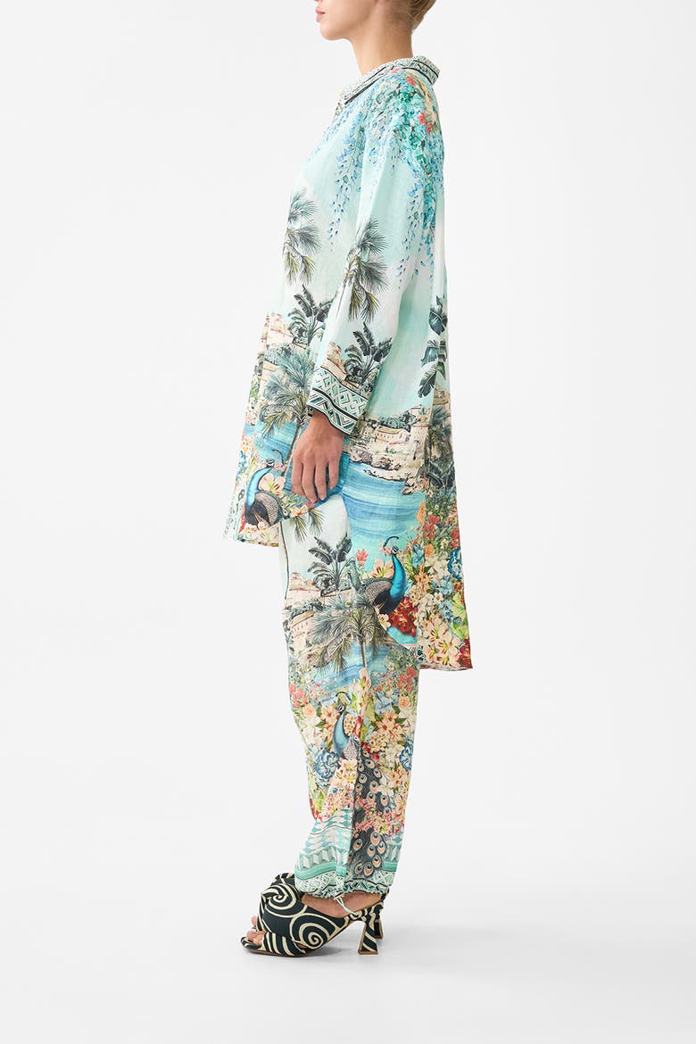 Relaxed High Low Shirt Dress, Alternate, color, Balearic Bebé