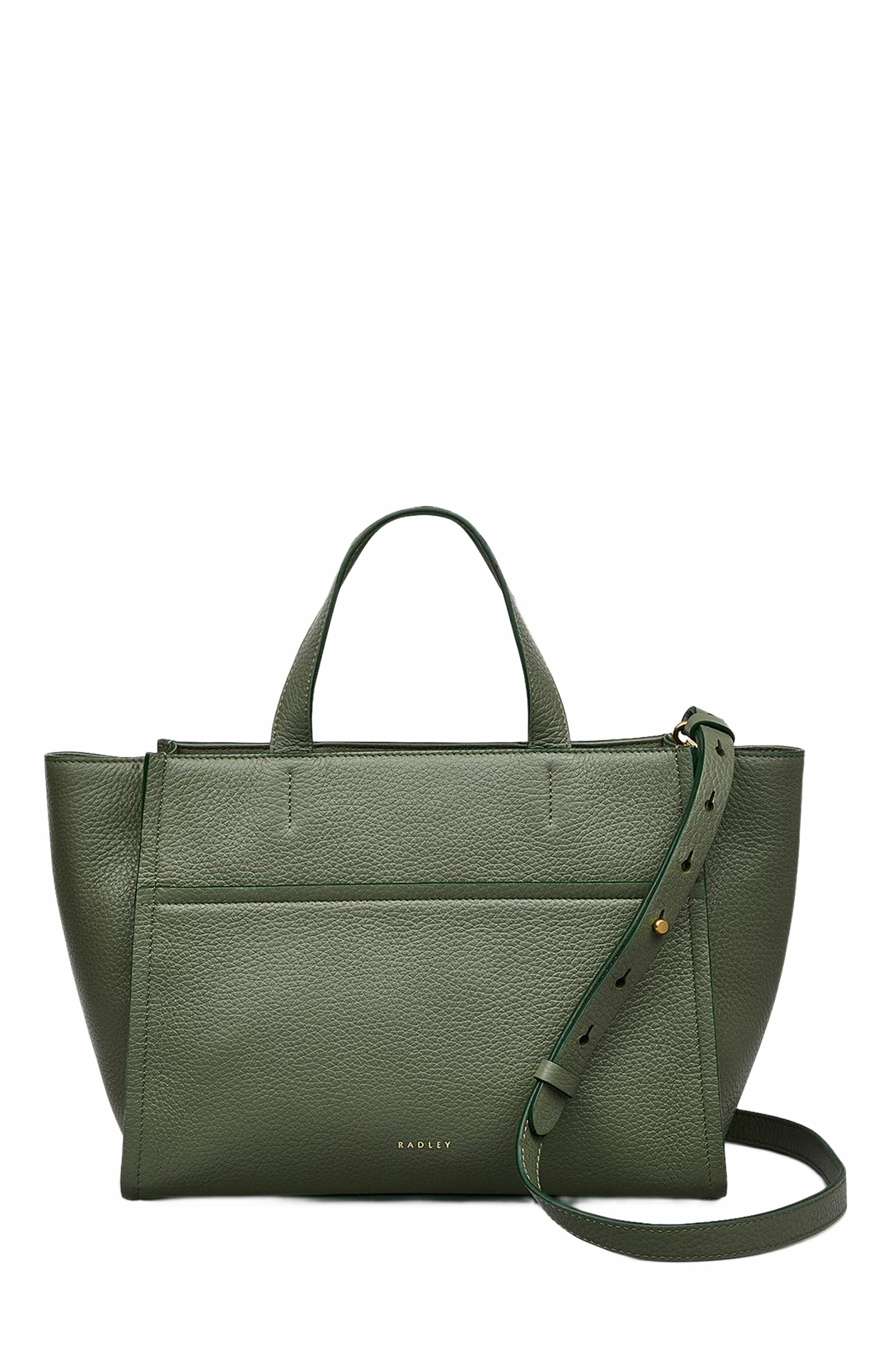 Radley Oak Street Medium Ziptop Satchel Bag, Main, color, Olive