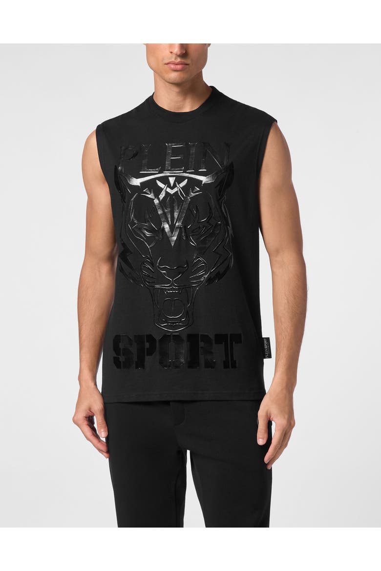 Tank Top Tiger Men, Main, color, black/black