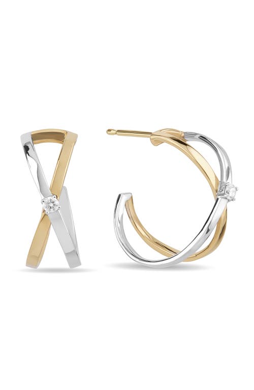 LANA LANA DIAMOND CROSSOVER HOOP EARRINGS