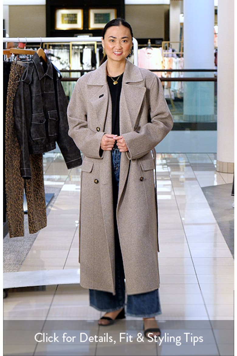 Caspina Belted Double Faced Wool Blend Trench Coat video