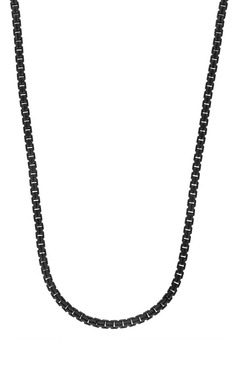 EFFY Box Chain Necklace, Main, color, Black