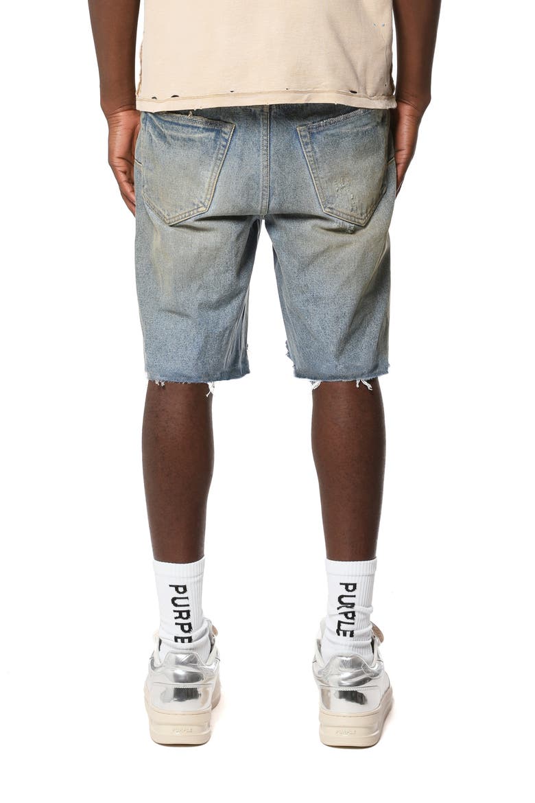High Summer Ripped Cutoff Denim Shorts, Alternate, color, MID INDIGO