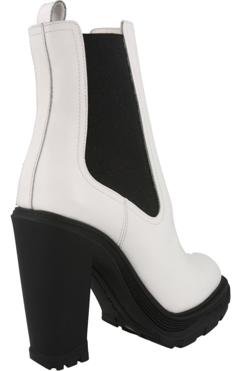 McQueen Heeled Chelsea Boot, Alternate, color, Ivory Black
