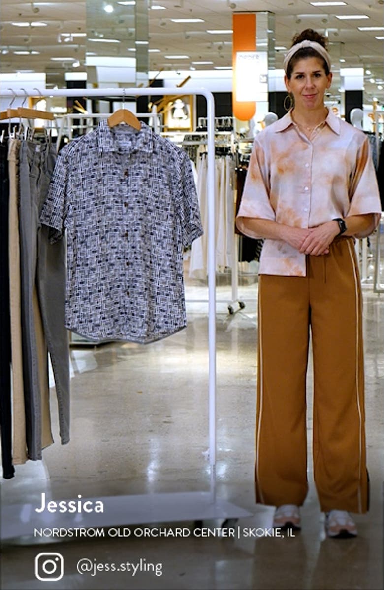 Men's Coconut Point Pebble Tiles Short Sleeve Button-Up Shirt, sales video thumbnail