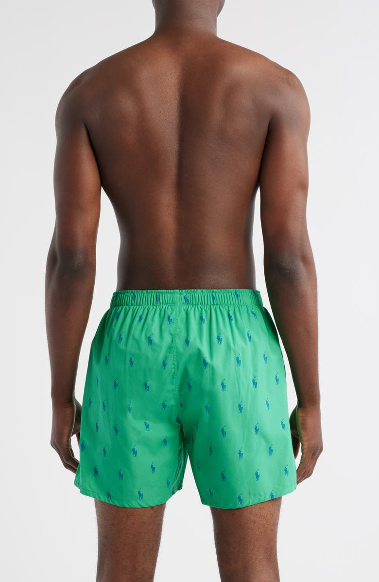 Polo Ralph Lauren Polo Player Logo Print Woven Cotton Boxers, Alternate, color, Green