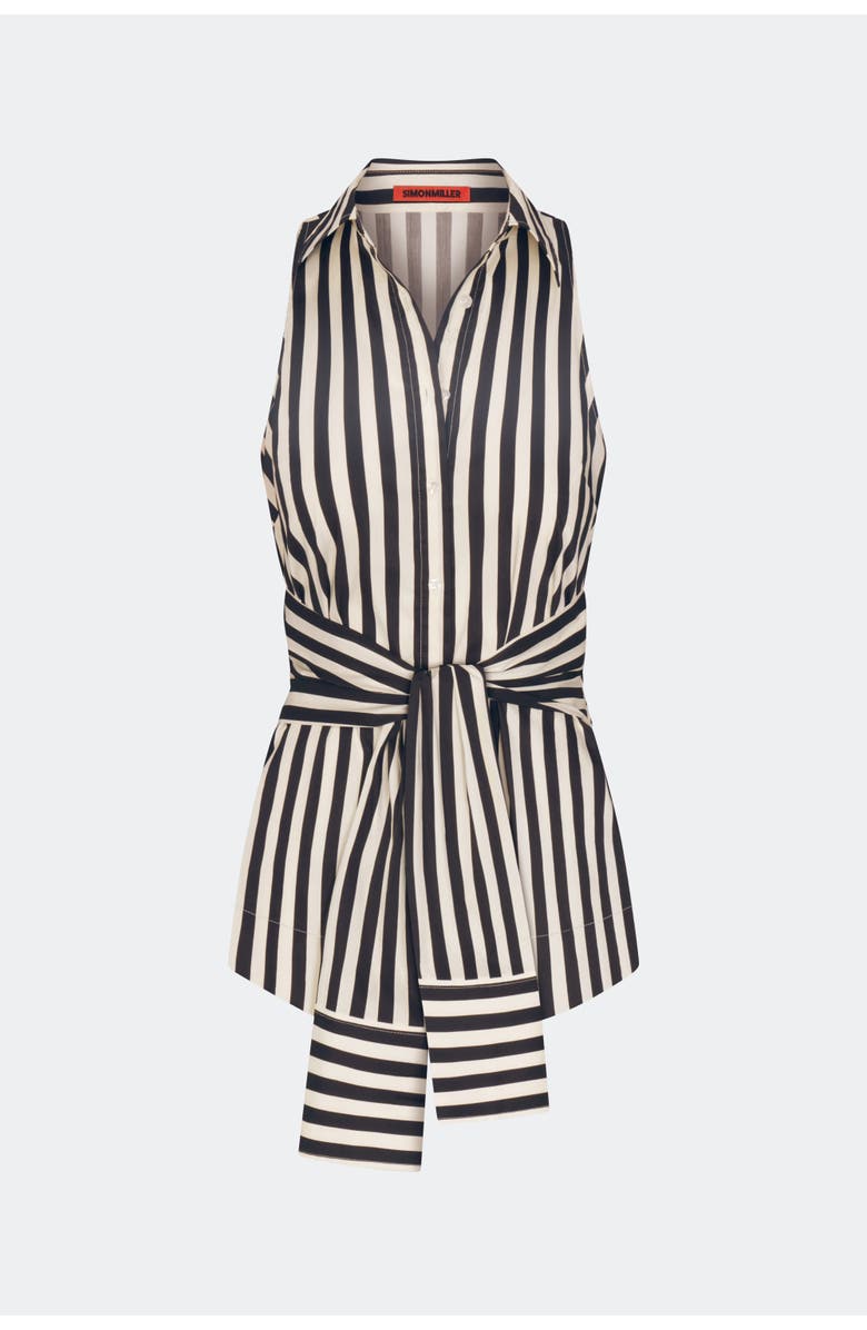 SIMONMILLER Inna Sleeveless Poplin Top, Alternate, color, Black/White Stripe