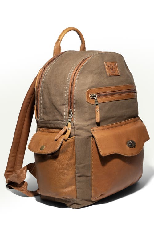 Will Leather Goods Canvas & Leather Backpack In Brown
