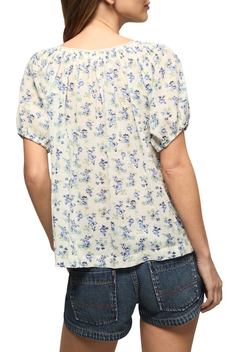 Lucky Brand Flowy Raglan Sleeve Top, Alternate, color, Cream Floral
