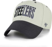 '47 Men's '47 Gray/Black Pittsburgh Steelers Half Block Text MVP Adjustable Hat