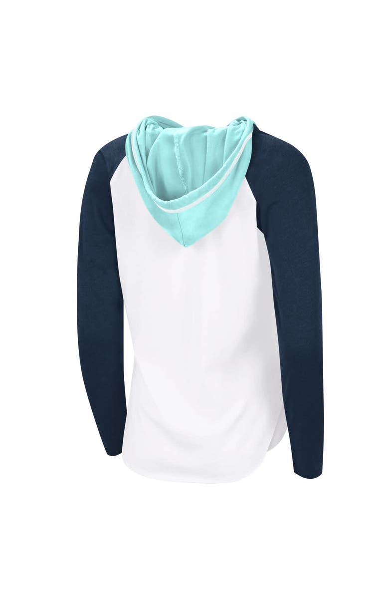 G-III 4HER BY CARL BANKS Women's G-III 4Her by Carl Banks White Seattle Kraken VIP Raglan Long Sleeve Hoodie T-Shirt, Alternate, color, White