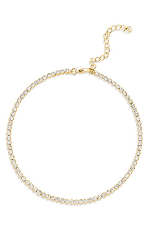 Cubic Zirconia Tennis Anklet